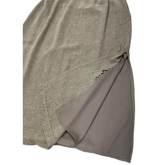 Deadstock Venezia Lane Bryant 90 Style Maxi Skirt Slit Embroidered SZ 14 16 Gray - Picture 3 of 12